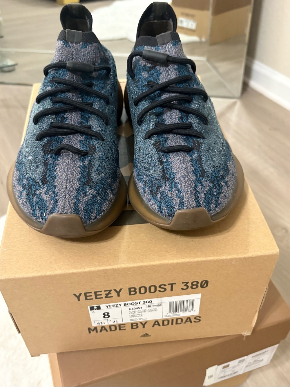 adidas Yeezy Boost 380 Blue Knit Sneakers